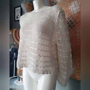Nwt Zara Openwork Crocheted Sweater